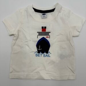 NWT Janie and Jack Set Sail Nautical T-Shirt 3-6 months White 100% Cotton